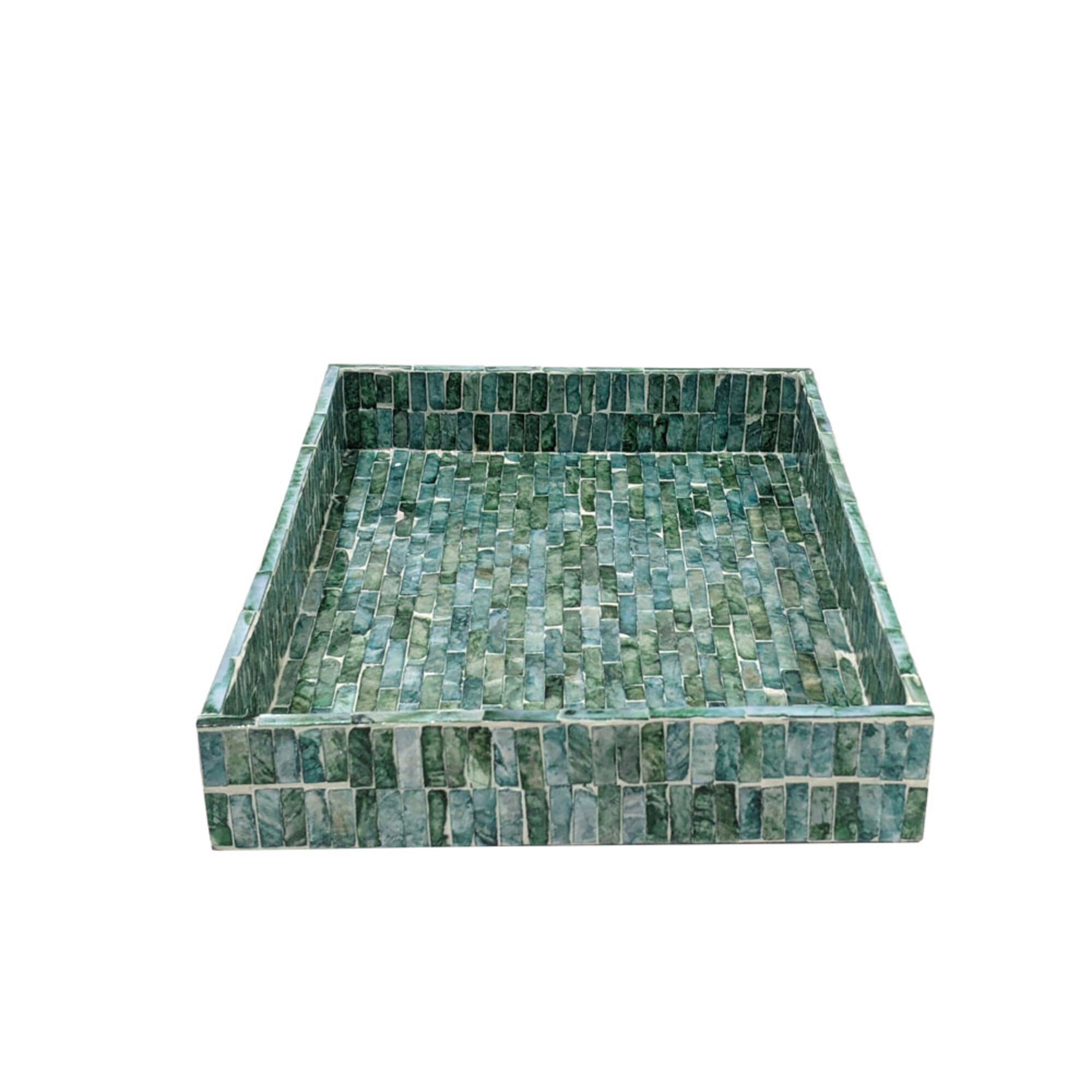 Turquoise Capiz Decorative Tray by Ashland®